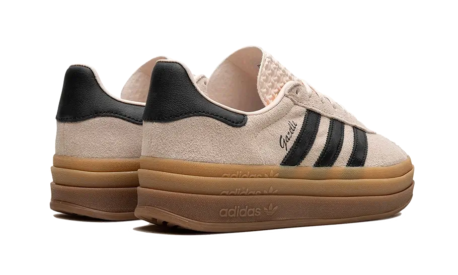 Tenisky adidas Gazelle Bold čierno-bežové, pohľad zo zadu