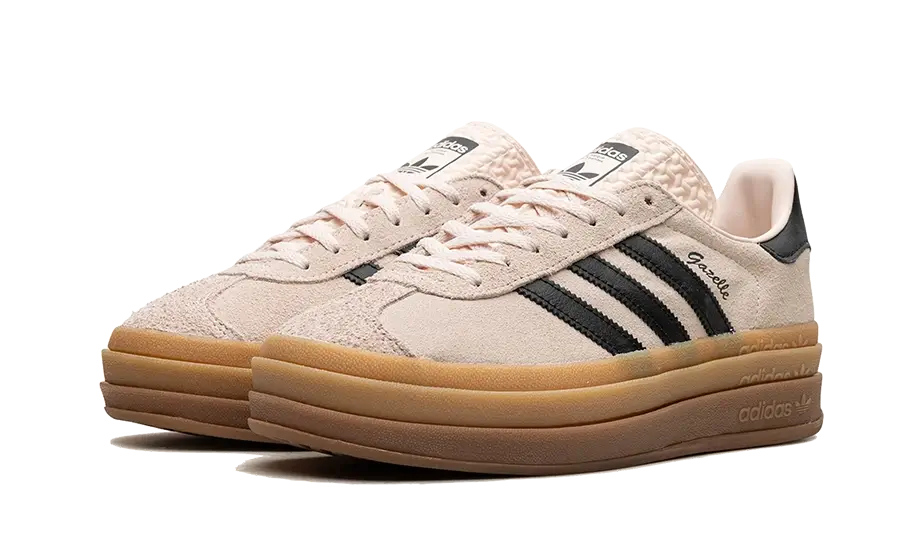 Tenisky adidas Gazelle Bold čierno-bežové, pohľad z predu