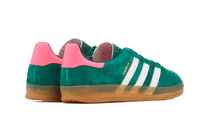 Tenisky adidas Gazelle zeleno-ružové, pohľad zo zadu