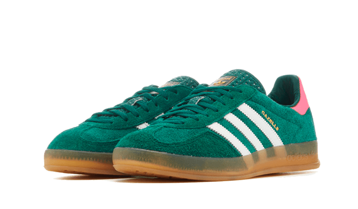 Tenisky adidas Gazelle zeleno-ružové, pohľad z uhla