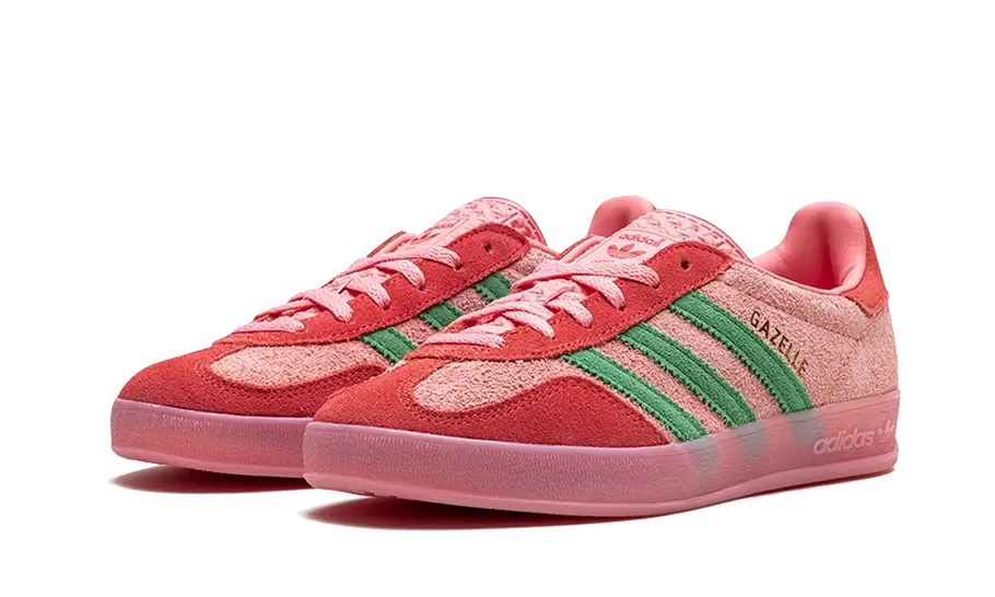 Tenisky adidas Gazelle ružovo-zelené, pohľad z predu