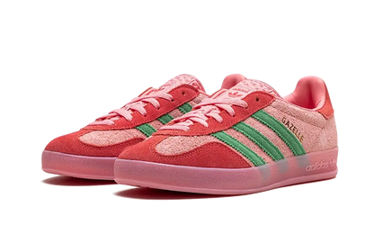 Tenisky adidas Gazelle ružovo-zelené, pohľad z predu