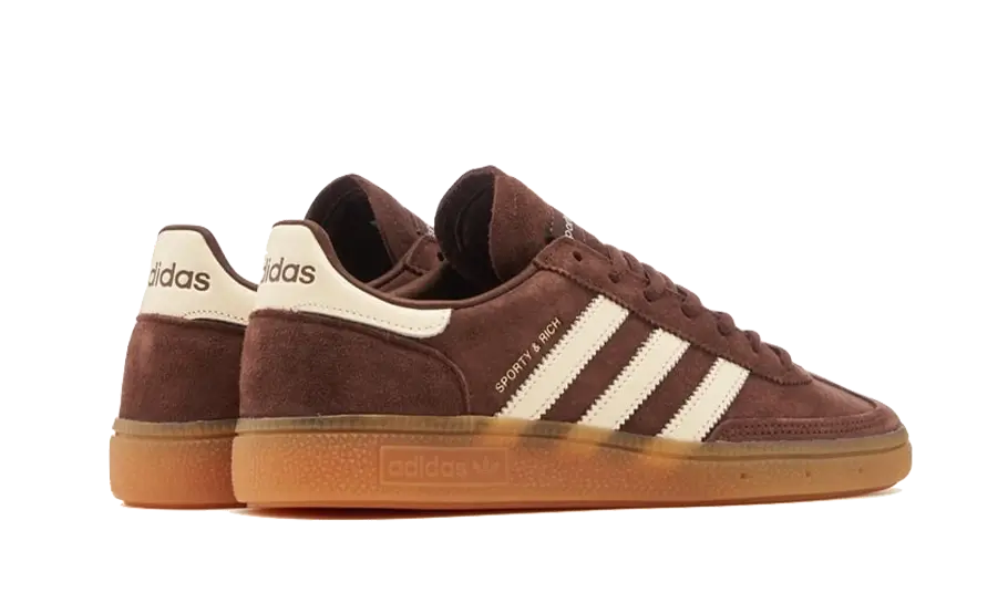 Tenisky adidas Handball Spezial hnedo-biele, pohľad zo zadu