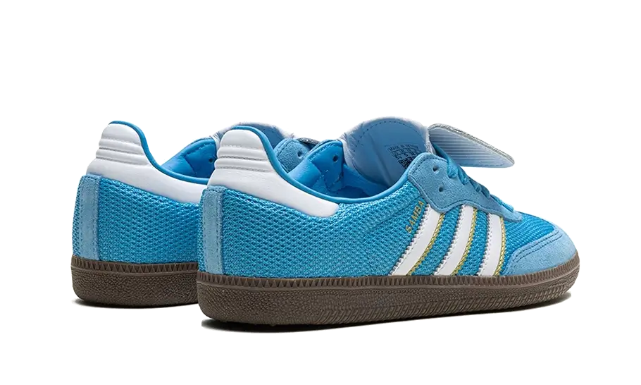 Tenisky adidas Samba modro-biele, pohľad zo zadu