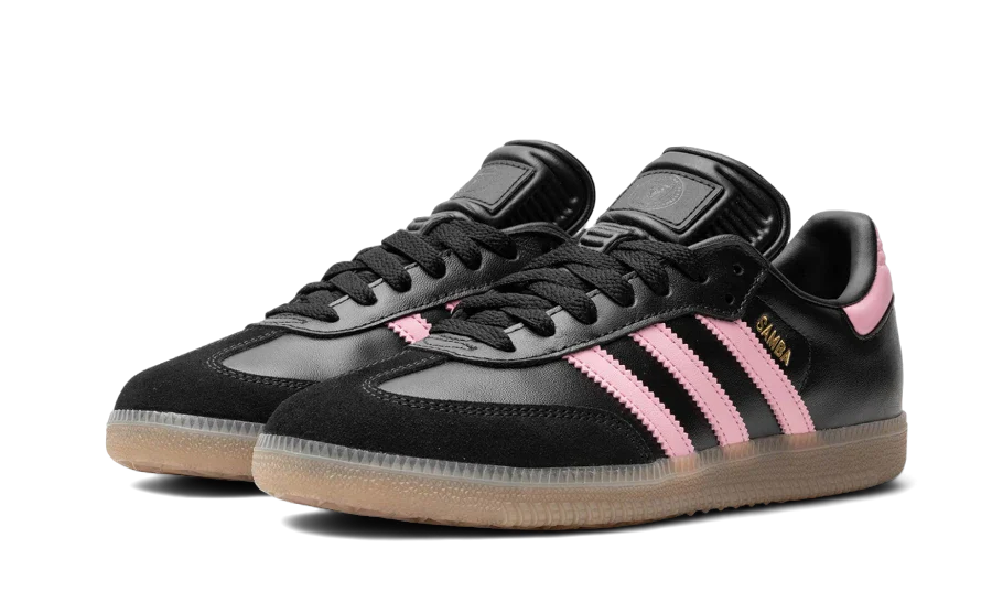 Tenisky adidas samba čierno-rúžové, pohľad z predu