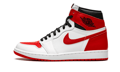 Tenisky Air Jordan 1 vysoké bielo-červené, pohľad z boku