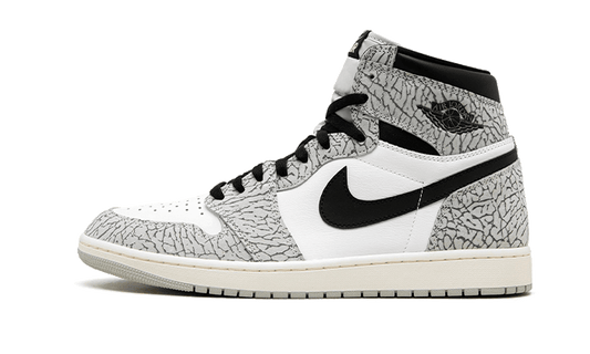 Tenisky Air Jordan 1 vysoké sivo-bielo-čierne, pohľad z boku