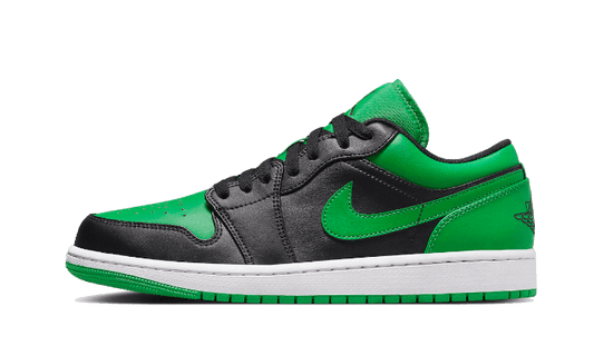 Tenisky Air Jordan 1 nízke zeleno-čierno-biele, pohľad z boku