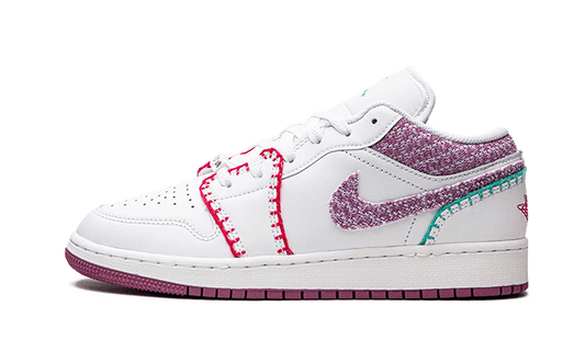 Tenisky Air Jordan 1 nízke bielo-farebné, pohľad z boku