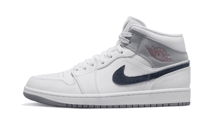 Tenisky Air Jordan 1 Mid bielo-sivé, pohľad z boku