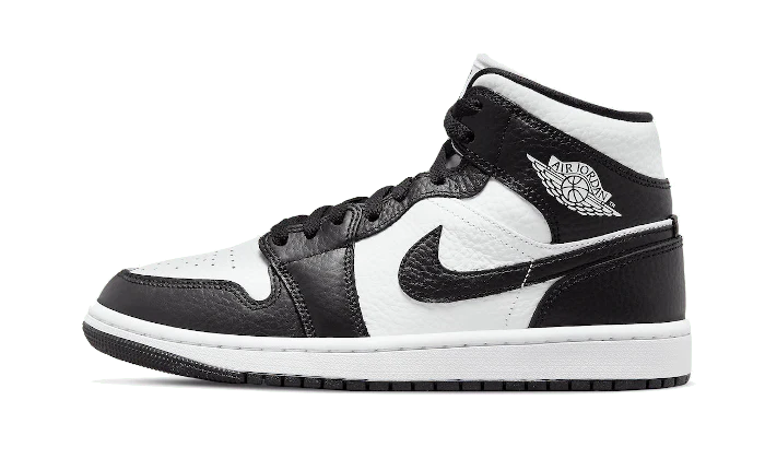 Tenisky Air Jordan 1 Mid Split čierno-biele, pohľad z boku