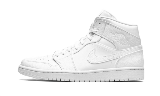 Tenisky Air Jordan 1 Mid biele, pohľad z boku