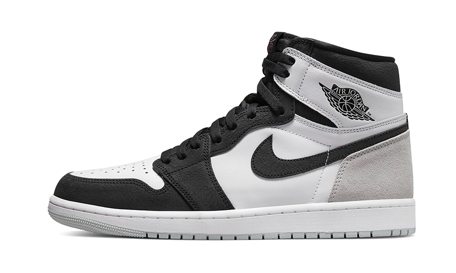 Tenisky Air Jordan 1 vysoké čierno-sivo-biele, pohľad z boku