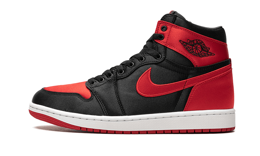 Tenisky Air Jordan 1 vysoké červeno-čierne, pohľad z boku