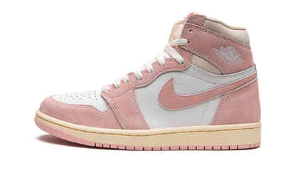 Tenisky Air Jordan 1 vysoké ružovo-biele, pohľad z boku