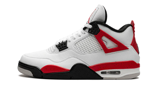 Tenisky Air Jordan 4 bielo-červeno-čierne, pohľad z boku