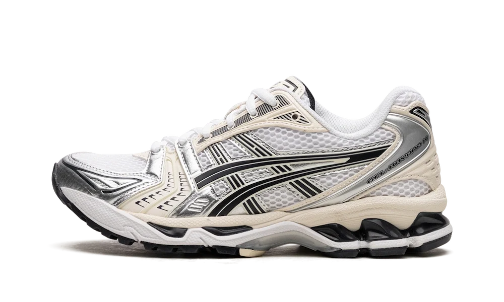 ASICS Gel-Kayano 14 White Midnight krémovo biele dámske tenisky, pohľad z boku
