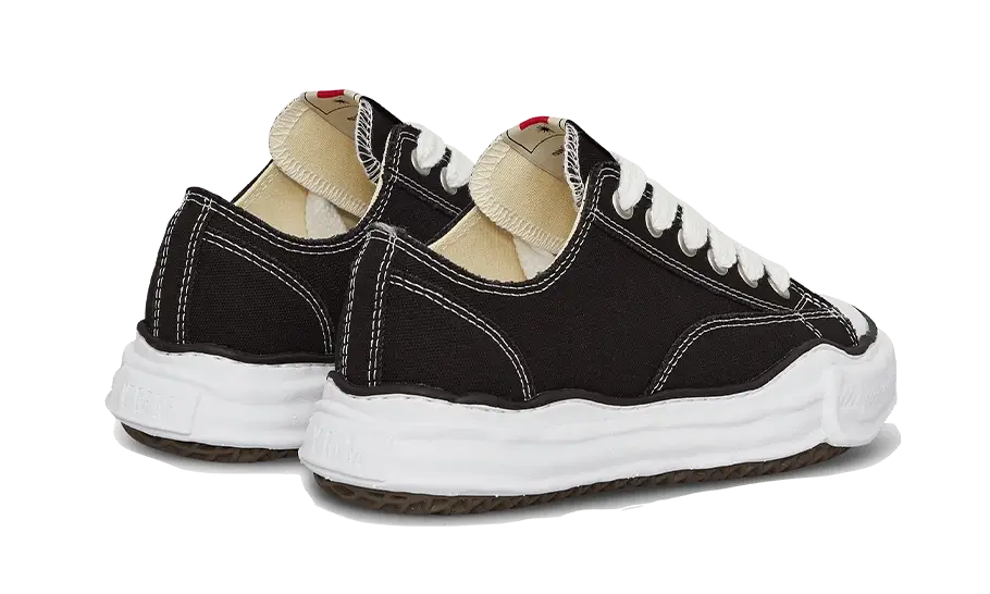 Maison Mihara Yasuhiro Peterson OG Sole, pohľad zozadu na tkanú nášivku MMY