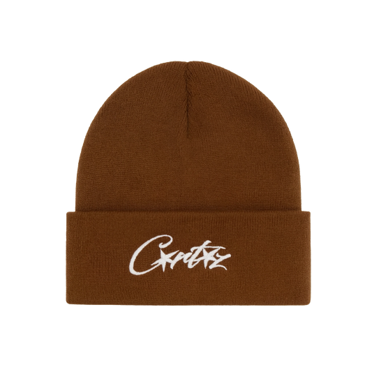 Corteiz Logo Beanie Brown