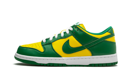 Tenisky Nike Dunk nízke zeleno-žlté, pohľad z boku