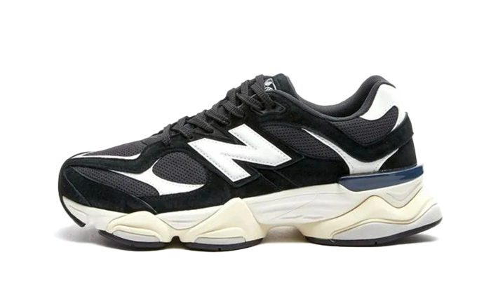 New Balance 9060 Black White čierno biele tenisky s bielym N logom, pohľad z boku