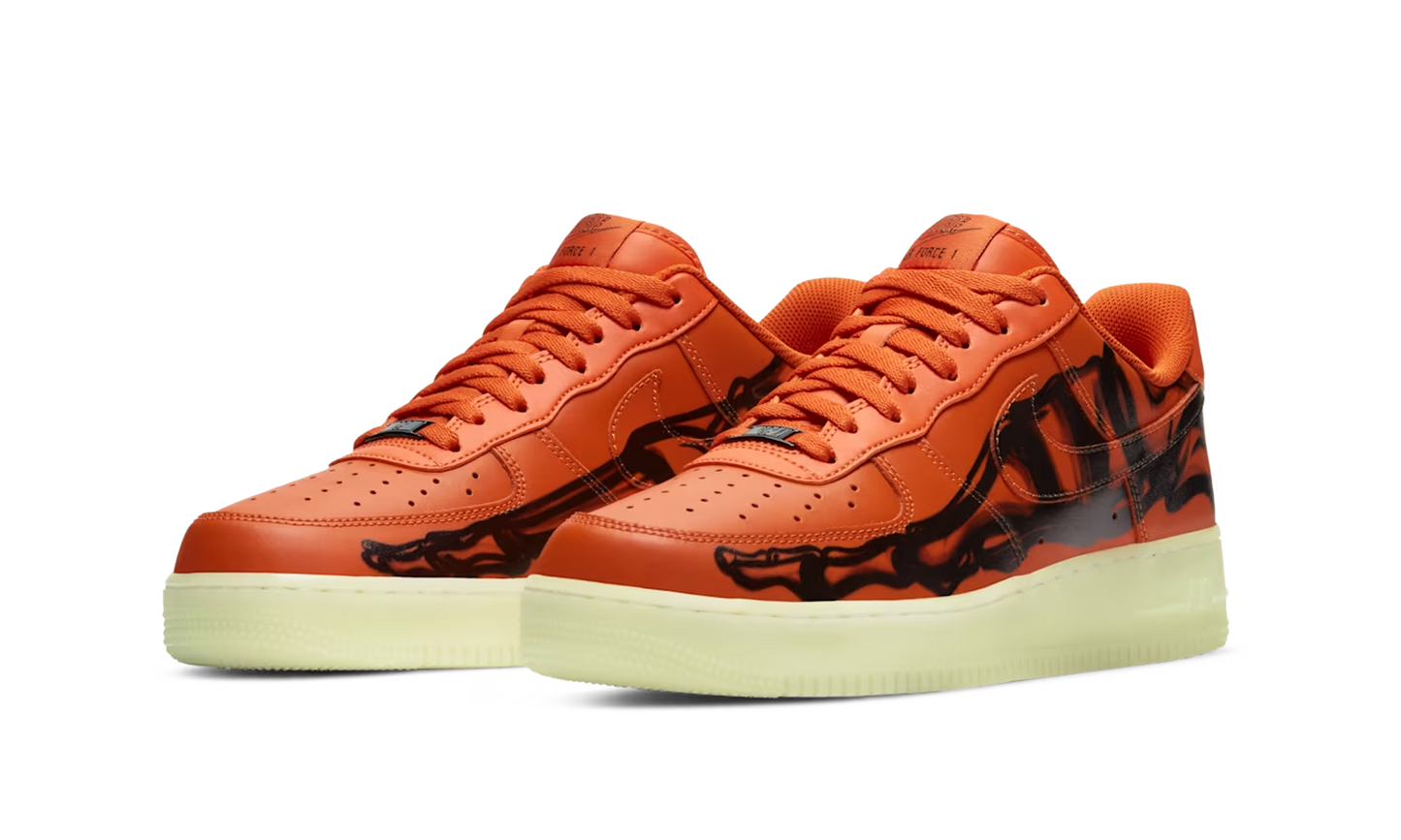 Nike Air Force 1 Low Orange Skeleton Halloween