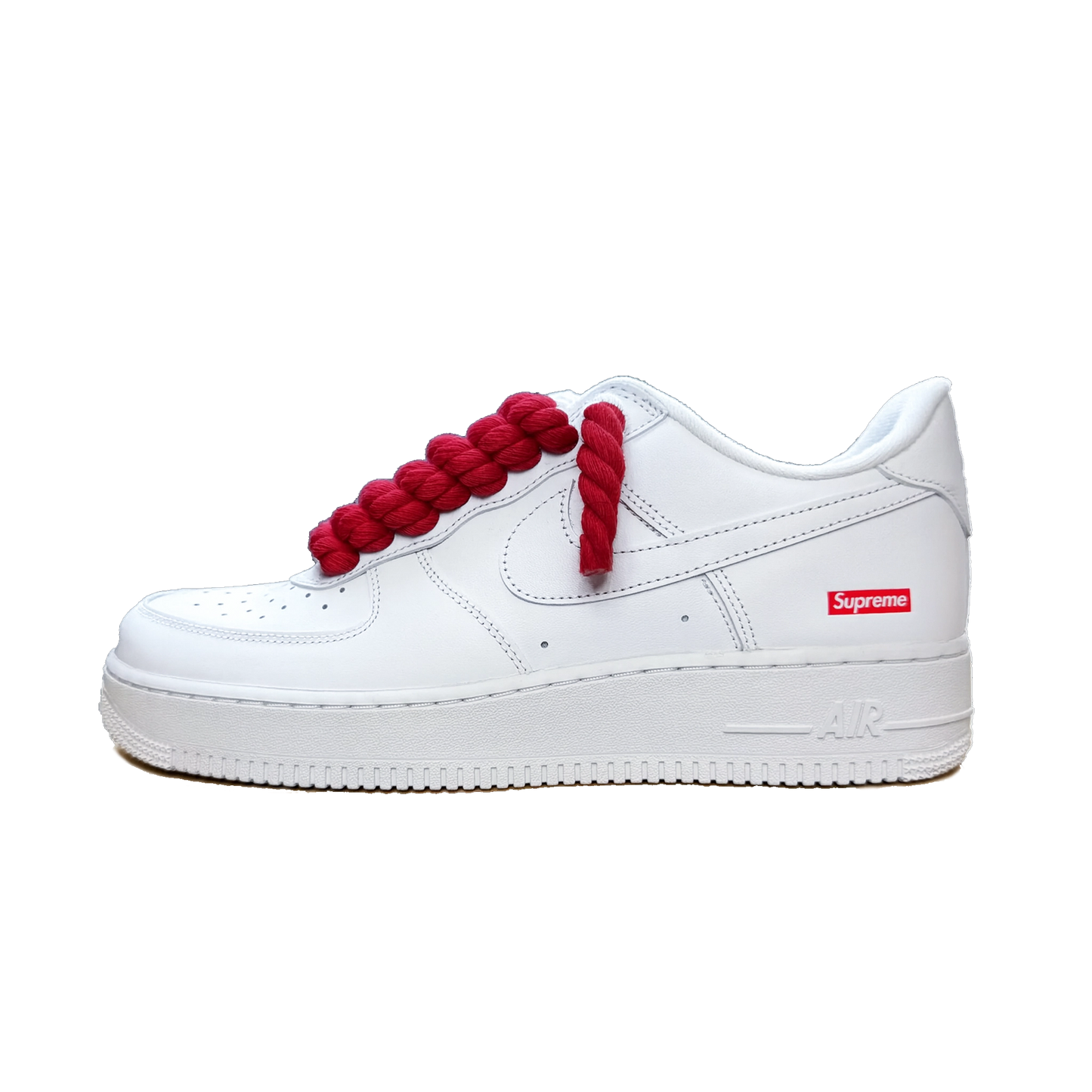 Nike Air Force 1 Low Supreme White - Červené Rope Šnúrky