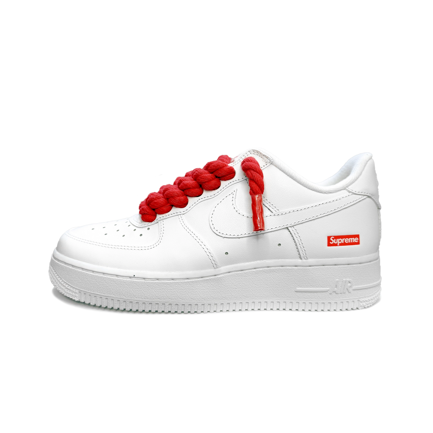 Nike Air Force 1 Low Supreme White - Červené Rope Šnúrky
