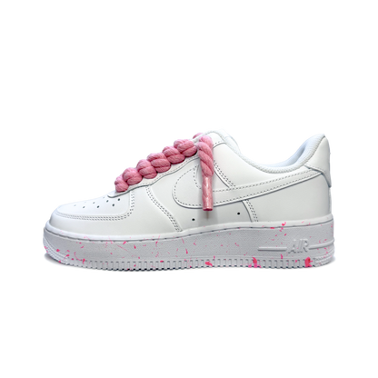 Nike Air Force 1 Low White - Ružové Rope Šnúrky Pink Glow