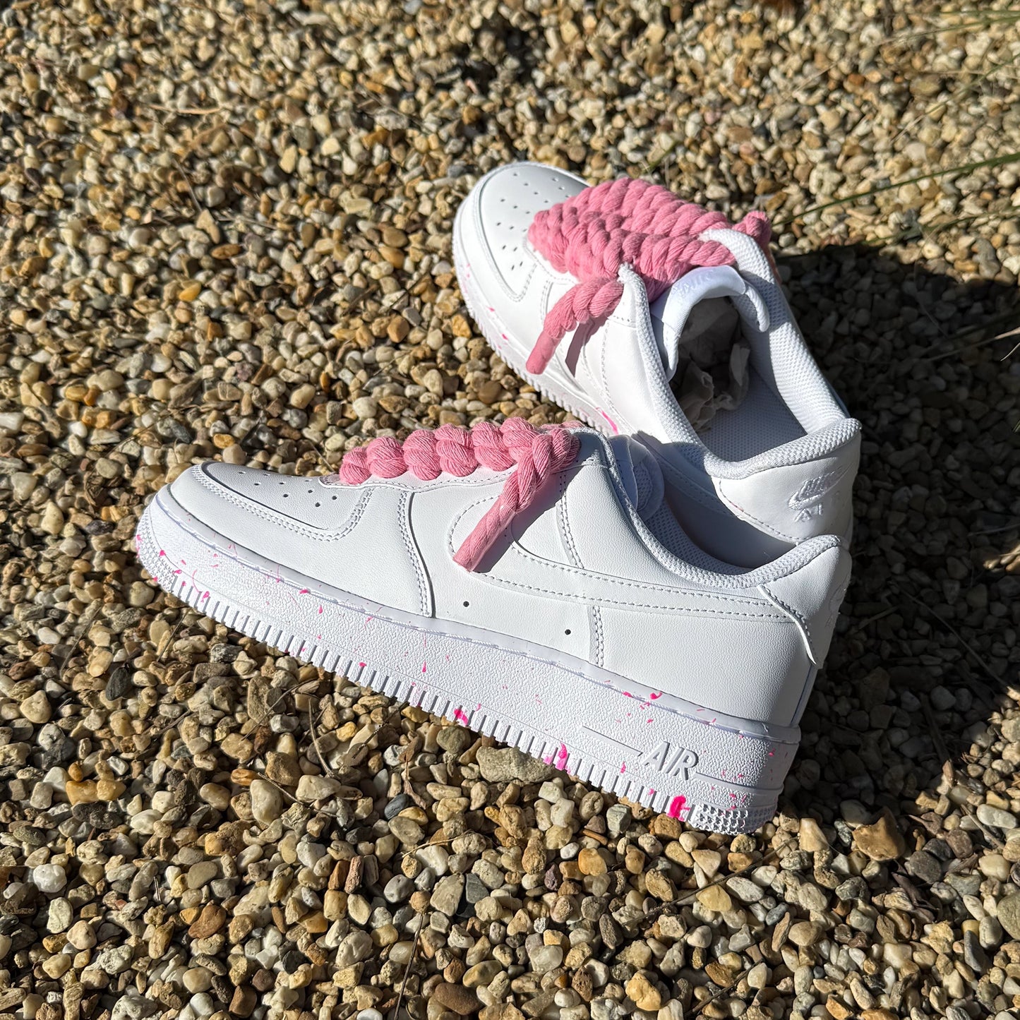 Nike Air Force 1 Low White - Ružové Rope Šnúrky Pink Glow