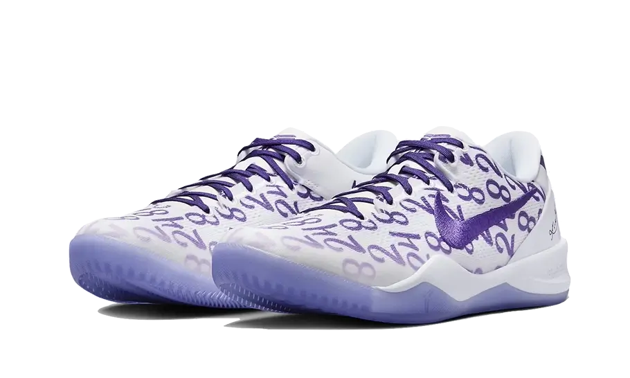 Tenisky Nike Kobe 8 bielo-fialové, pohľad z uhla