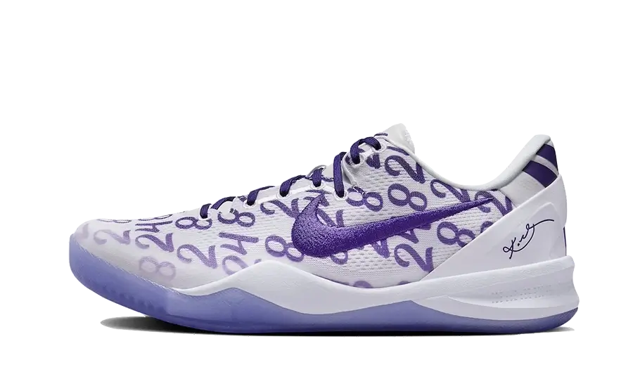 Tenisky Nike Kobe 8 bielo-fialové, pohľad z boku