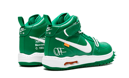 Nike Off-White Air Force 1 Mid SP Pine Green zelené, pohľad z vrchu zozadu