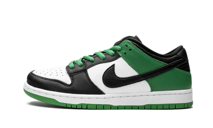 Skateboardové Tenisky Nike Dunk nízke zeleno-bielo-čierne, pohľad z boku