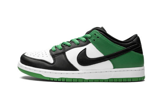 Skateboardové Tenisky Nike Dunk nízke zeleno-bielo-čierne, pohľad z boku