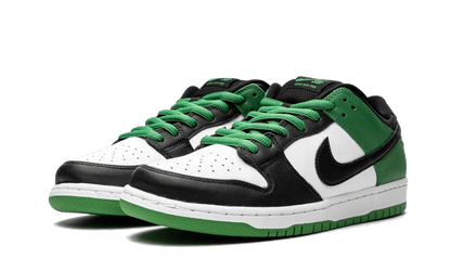 Skateboardové Tenisky Nike Dunk nízke zeleno-bielo-čierne, pohľad z predu