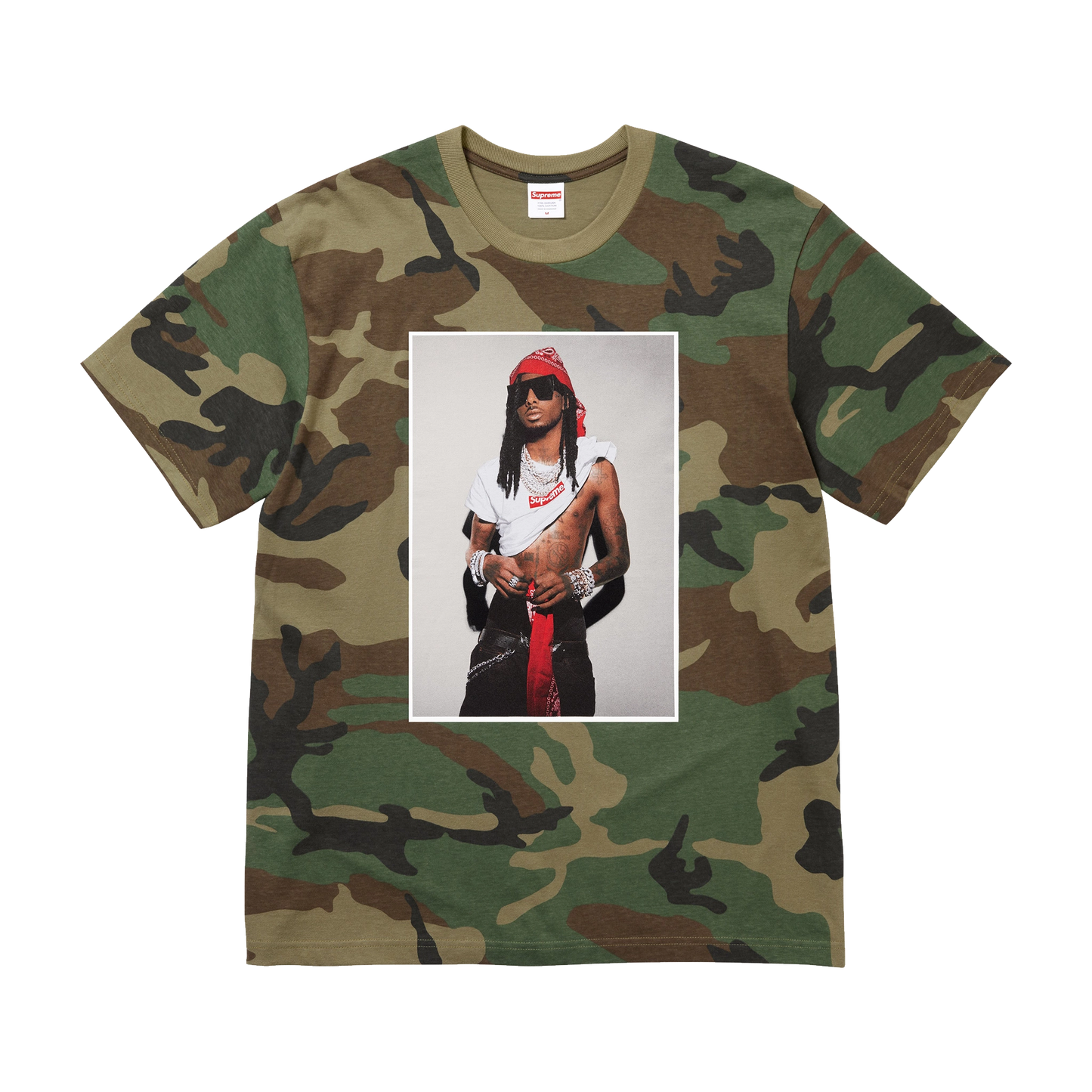 Supreme Playboi Carti Tee Woodland Camo